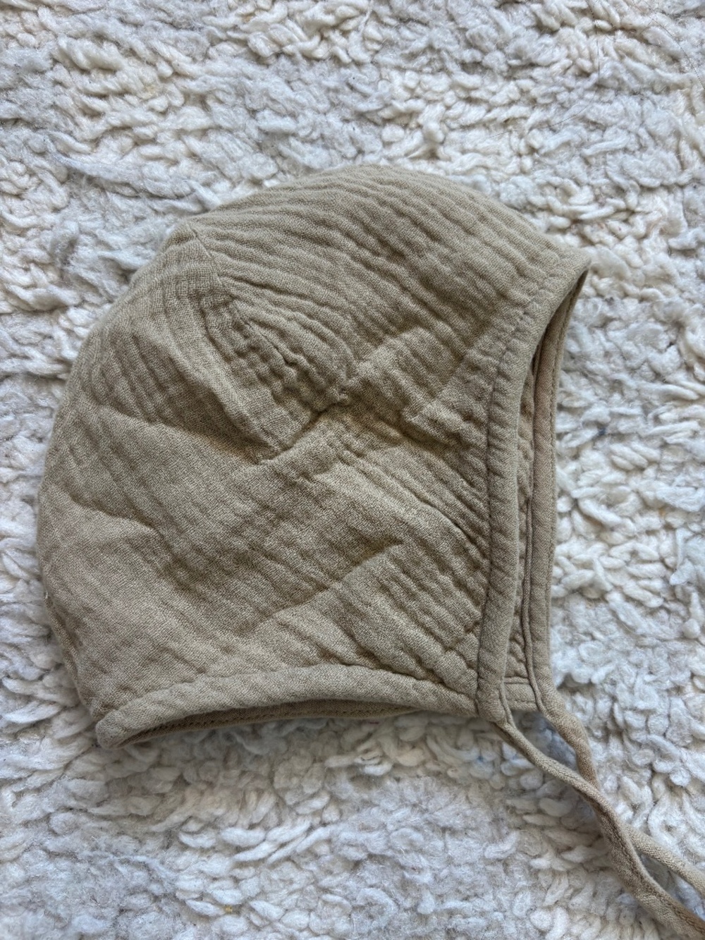 The Simple Folk Muslin Bonnet Sage Green Hat 0-6 mo